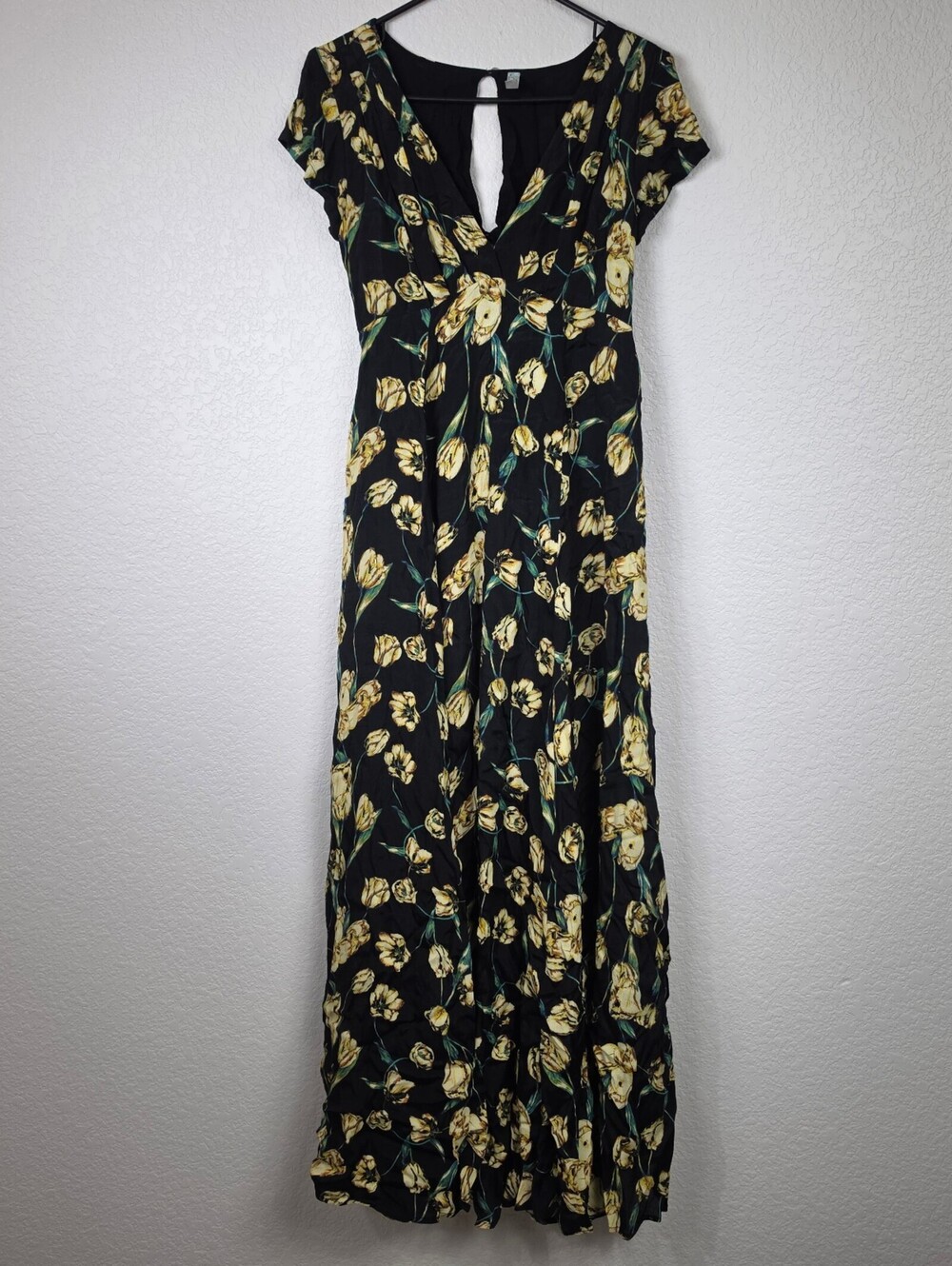Free People Vintage Floral Black Maxi Size 2 Dress